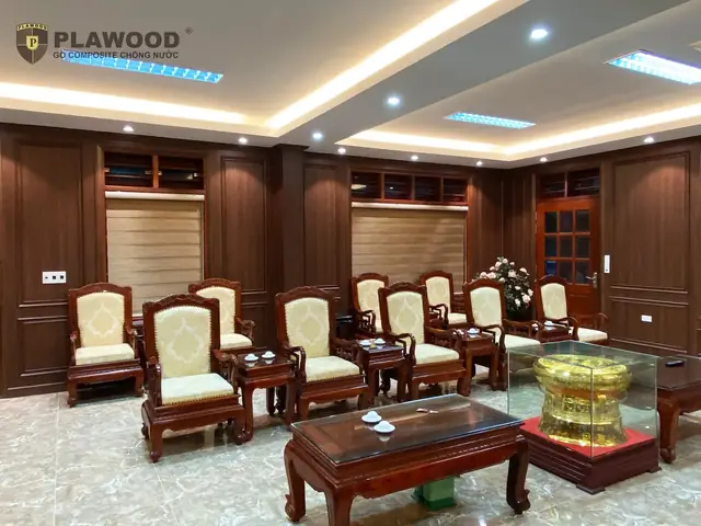 Gỗ Nhựa Ốp Tường Trang Trí Phòng Khách