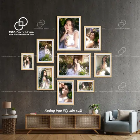 Bộ 9 Khung Tranh Ảnh Treo Tường Gỗ Thông Trang Trí, Decor - 8386 ...