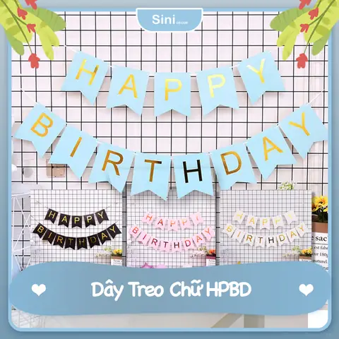 Dây Treo Chữ Happy Birthday Sini Decor - Dây Cờ Trang Trí ...