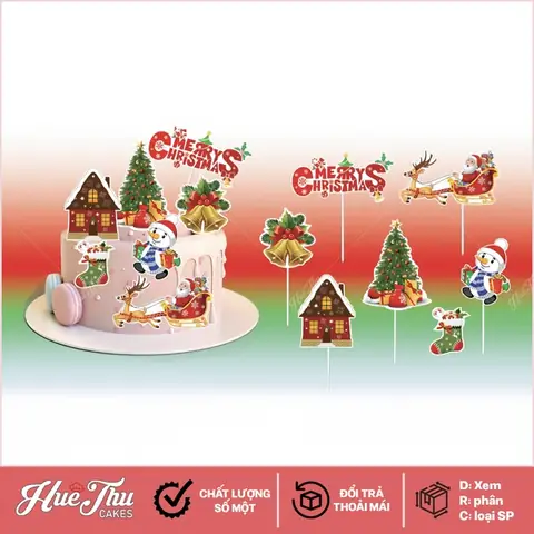 Que Cắm Giáng Sinh (6 Chi Tiết) Trang Trí Bánh Rau Câu, Bông Lan... Dịp ...