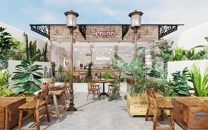 Quán Cafe Sân Thượng Phong Cách Tropical