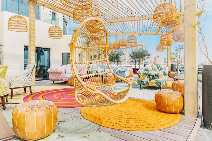 Quán Cafe Sân Thượng Theo Phong Cách Bohemian