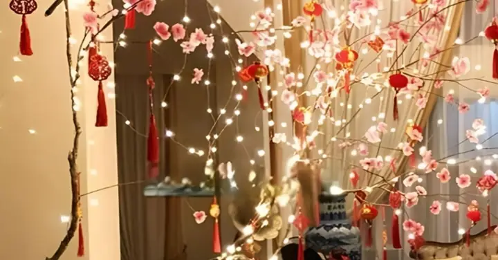 Trang Trí Cây Đào Bằng Đèn Nháy