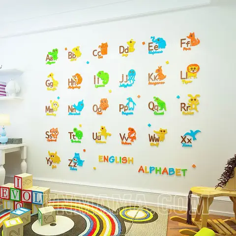 [2m*1.7m]tranh Mica Dán Mầm Non Bảng Chữ Cái Tiếng Anh ...