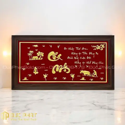 Tranh Chữ Cha Mẹ Thư Pháp - Đức Phát Gold