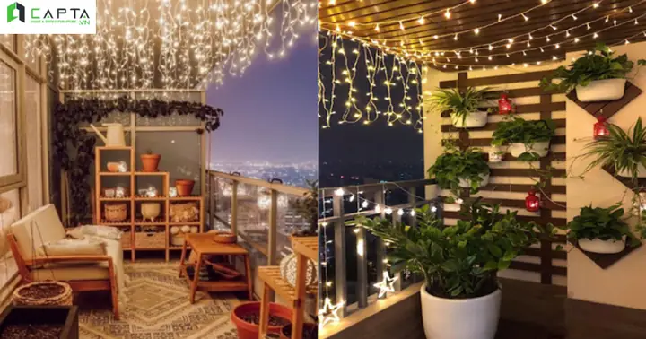 Trang Trí Góc Ban Công Chung Cư Nhỏ Lãng Mạn Dưới Ánh Đèn Led