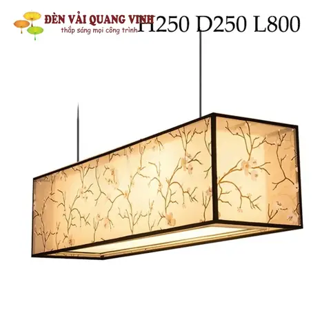 Mẫu Đèn Trang Trí Quán Ăn Hình Chữ Nhật Bằng Vải Dv-27