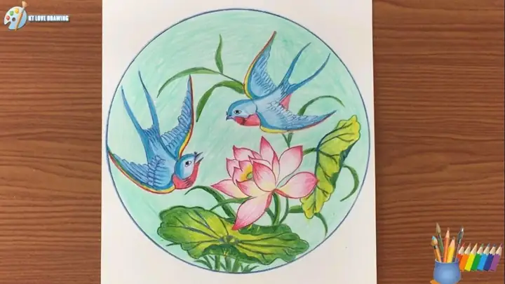 Vẽ Trang Trí Đĩa Tròn Hình Hoa Sen Như Thế Nào?