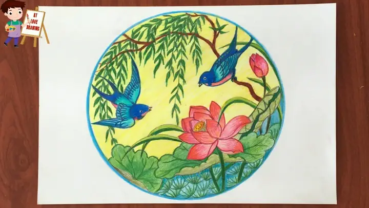 Vẽ Trang Trí Đĩa Tròn Hình Hoa Sen Như Thế Nào?