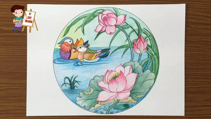 Vẽ Trang Trí Đĩa Tròn Hình Hoa Sen Như Thế Nào?
