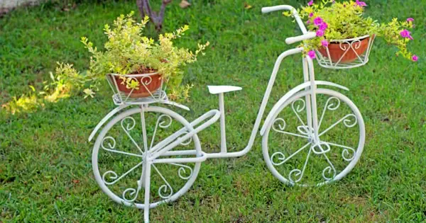 Nhìn Là Mê Cách Trang Trí Sân Vườn Bằng Xe Đạp Cũ
