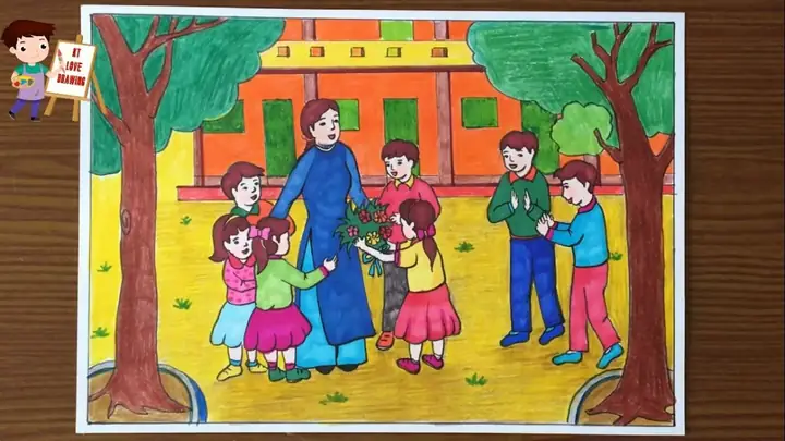 Hình Ảnh Cho Vẽ Tranh Trang Trí Hội Trường Ngày 20-11: