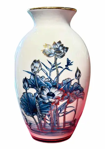 M9 - Bình Hoa Sứ Trắng Hoạ Tiết Hoa Sen Vàng Kim - Gìn Giữ Tinh ... M9 - Bình Hoa Sứ Trắng Hoạ Tiết Hoa Sen Vàng Kim - Gìn Giữ Tinh ...