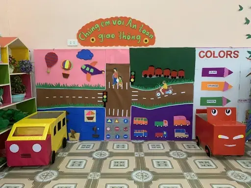 Trang Trí Lớp Học Mầm Non Chủ Đề Giao Thông Nhiều Màu Sắc