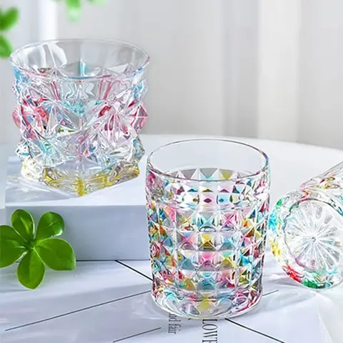 Bộ 6 Ly Thủy Tinh 7 Màu Cao Cấp - Đồ Trang Trí Nhà Và Quà Tặng Tân Gia