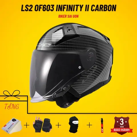 Mũ 3/4 Ls2 Of603 Infinity Ii Carbon