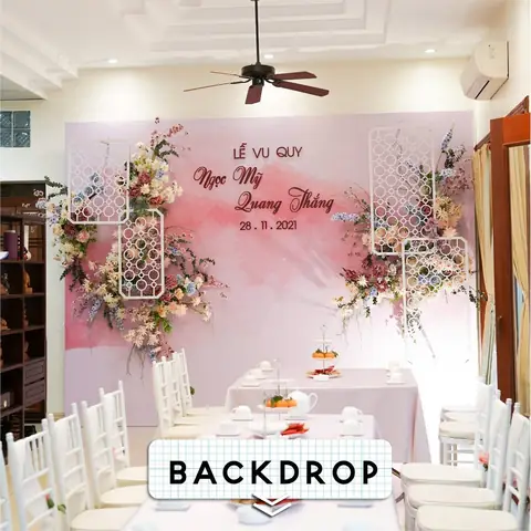 Trang Trí Đám Cưới Nhà Biệt Thự - Trang Trí Backdrop Cưới