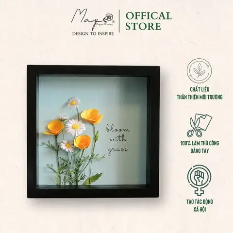 Tranh Hoa Giấy Poppy California 25x25cm - Trang Trí Nhà Cửa Tranh Hoa Giấy Poppy California 25x25cm - Trang Trí Nhà Cửa