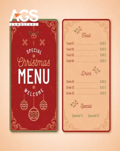 11. Menu Và Ly Cốc Theo Chủ Đề Giáng Sinh