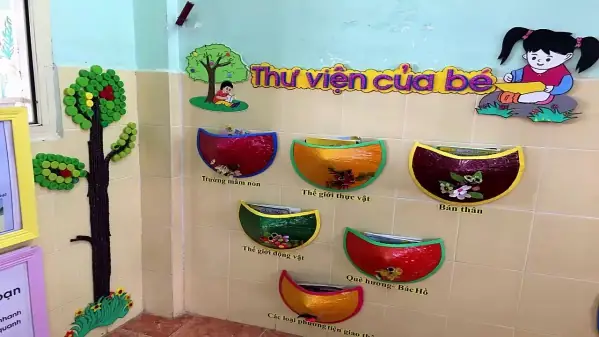 Phòng Học Trường Mầm Non Đẹp, Tri Thức Thông Qua Hình Ảnh Trang Trí Góc Thư Viện