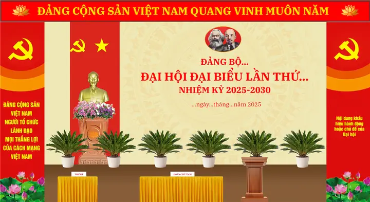 Hướng Dẫn Trang Trí Khánh Tiết Đại Hội Đảng Bộ Các Cấp, Nhiệm Kỳ ...
