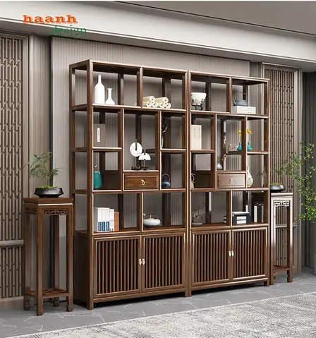 Kệ Trang Trí Bày Đồ Gỗ Giả Cổ Phong Cách Và Tinh Tế Ktt 004