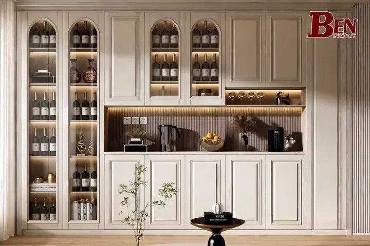 25+ Mẫu Kệ Rượu Ngăn Phòng Khách Và Bếp Đẹp, Hiện Đại, Tiện Nghi