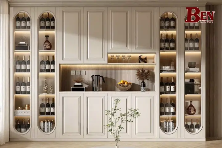 25+ Mẫu Kệ Rượu Ngăn Phòng Khách Và Bếp Đẹp, Hiện Đại, Tiện Nghi