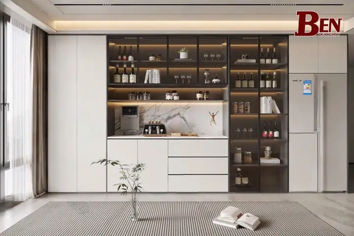25+ Mẫu Kệ Rượu Ngăn Phòng Khách Và Bếp Đẹp, Hiện Đại, Tiện Nghi