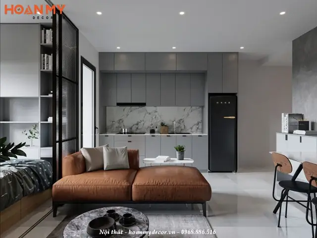 +50 Mẫu Phòng Khách Kết Hợp Phòng Ngủ Đẹp, Sang Trọng 2025