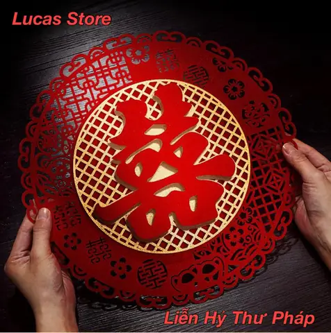 Liễn Song Hỷ 3d Cao Cấp - Trang Trí Phòng Cưới, Tiệc Cưới, Size ...